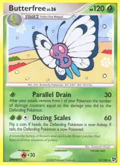 Butterfree Rare card from Great Encounters