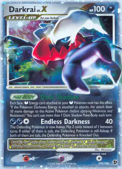 Darkrai LV.X Rare Holo LV.X card from Great Encounters