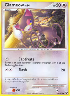 Glameow Common card from Great Encounters