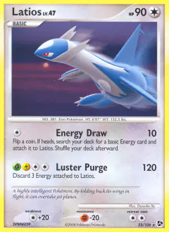 Latios Rare card from Great Encounters