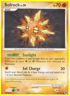 Solrock Common card from Great Encounters