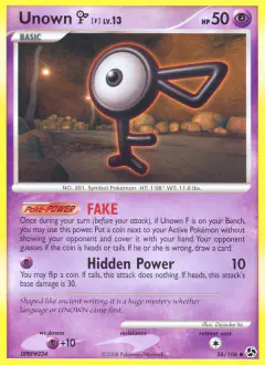 Unown [F] Uncommon card from Great Encounters