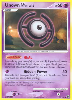 Unown [H] Rare card from Great Encounters
