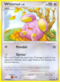 Whismur Common card from Great Encounters