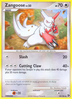 Zangoose Uncommon card from Great Encounters