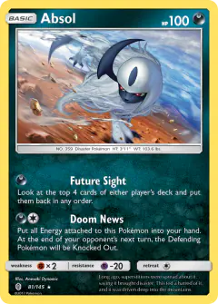 Absol Rare Holo card from Guardians Rising