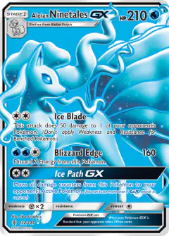 Alolan Ninetales-GX Rare Ultra card from Guardians Rising