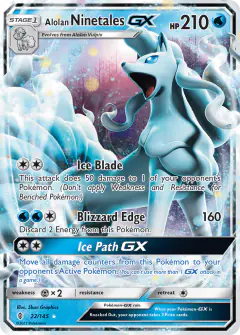 Alolan Ninetales-GX Rare Holo GX card from Guardians Rising