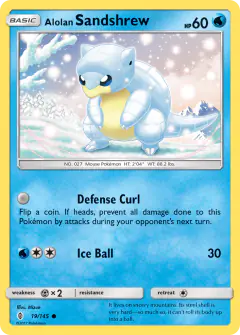 Alolan Sandshrew Common card from Guardians Rising
