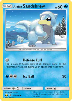 Alolan Sandshrew Common card from Guardians Rising