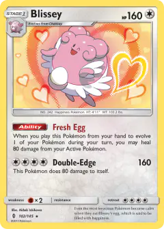 Blissey Rare Holo card from Guardians Rising