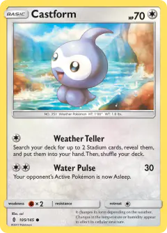 Castform Common card from Guardians Rising