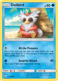 Delibird Common card from Guardians Rising