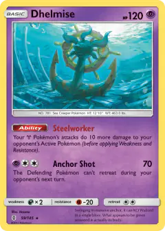 Dhelmise Rare Holo card from Guardians Rising