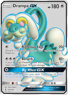 Drampa-GX Rare Ultra card from Guardians Rising