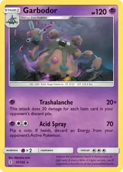 Garbodor Rare card from Guardians Rising