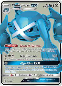Metagross-GX Rare Ultra card from Guardians Rising