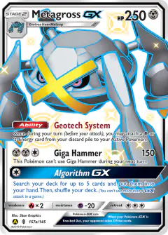 Metagross-GX Rare Ultra card from Guardians Rising