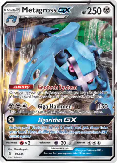 Metagross-GX Rare Holo GX card from Guardians Rising