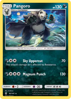Pangoro Rare card from Guardians Rising