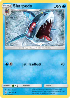 Sharpedo Rare card from Guardians Rising