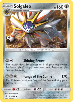 Solgaleo Rare card from Guardians Rising