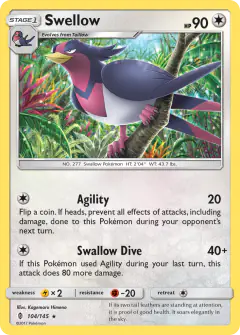Swellow Rare card from Guardians Rising