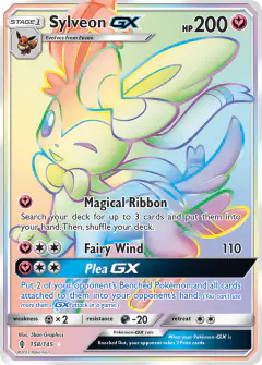 Sylveon-GX Rare Rainbow card from Guardians Rising