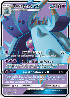 Toxapex-GX Rare Ultra card from Guardians Rising