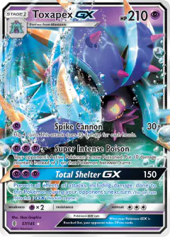 Toxapex-GX Rare Holo GX card from Guardians Rising