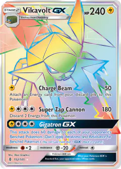 Vikavolt-GX Rare Rainbow card from Guardians Rising