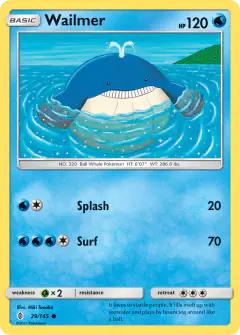 Wailmer Common card from Guardians Rising