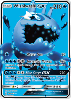 Wishiwashi-GX Rare Ultra card from Guardians Rising