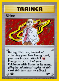 Blaine Rare Holo card from Gym Challenge