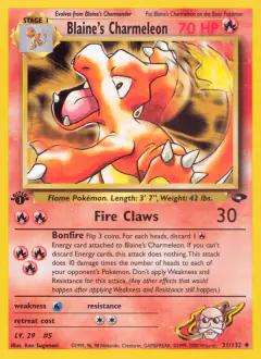 Blaine's Charmeleon Uncommon card from Gym Challenge
