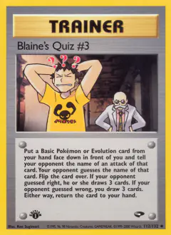 Blaine's Quiz #3 Uncommon card from Gym Challenge
