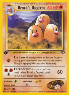 Brock's Dugtrio Rare card from Gym Challenge