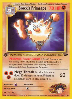 Brock's Primeape Uncommon card from Gym Challenge