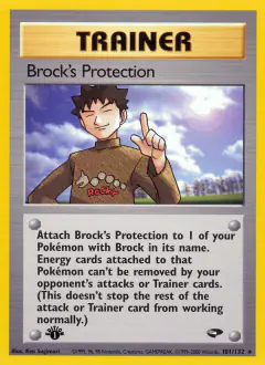 Brock's Protection Rare card from Gym Challenge