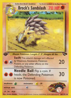 Brock's Sandslash Uncommon card from Gym Challenge