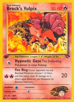 Brock's Vulpix Uncommon card from Gym Challenge