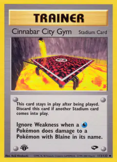 Cinnabar City Gym Uncommon card from Gym Challenge