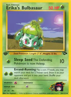 Erika's Bulbasaur Uncommon card from Gym Challenge