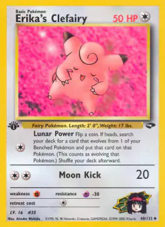 Erika's Clefairy Uncommon card from Gym Challenge