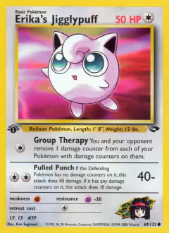 Erika's Jigglypuff Common card from Gym Challenge