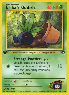 Erika's Oddish Common card from Gym Challenge