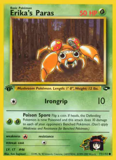 Erika's Paras Common card from Gym Challenge