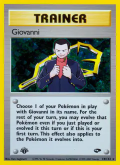 Giovanni Rare Holo card from Gym Challenge
