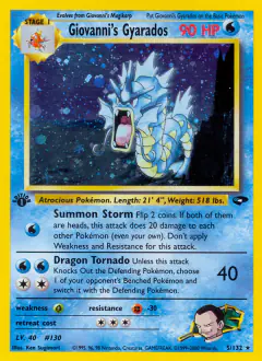 Giovanni's Gyarados Rare Holo card from Gym Challenge