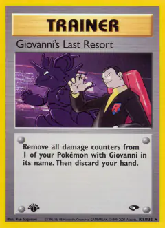 Giovanni's Last Resort Rare card from Gym Challenge